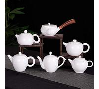 CAFIEDR Chinese Handmade White Porcelain Teapot Ivory White Tea Pot Ceramic Teaguard Tea Egg Pu Oolong Tea Filter Electric Kettle-F1
