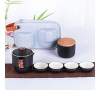 CAFIEDR Coarse Ceramic Tea Set Include 1 Pot 4 Cup 1 Can Portable Travel Tea Set gaiwan Beautiful and Simple teapot Kettle kung fu teaset-Style 3