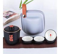 CAFIEDR Coarse Ceramic Tea Set Include 1 Pot 4 Cup 1 Can Portable Travel Tea Set gaiwan Beautiful and Simple teapot Kettle kung fu teaset-Style 3