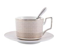 CAFIEDR Coffee Cup Coffee Cups Cup with Handle Coffee Cup Bone China Ceramic Afternoon Tea Tea Set Tea Cup Set Simple Creative European Style Luxury Home & Kitchen,White