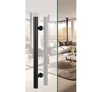 CAFIEDR Double Sided Modern Door Handle,Modern Sliding Barn Door Handle Set,Hardware Stainless Steel Door Push Pull Bar Handle,Interior Exterior Glass Wooden Door Handl(L:100cm(39.3in)/70cm(27.5in))