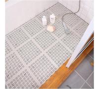 CAFIEDR Drainage Anti-Slip Mat, Splicing Tpe Bathroom Mat, Multi-Purpose Interlocking Floor Mat For Balcony Restroom.Braun-8pcs