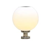 CAFIEDR European Solar Post Lights Outdoor Stainless Steel Pier Lamp External Lawn Bollard Lantern Waterproof Solar Powered Caps for Front Door, Garden, Back YardListed (31x25cm)