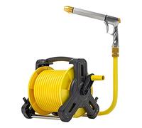 CAFIEDR Garden Tools Retractable Hose Reel, Compact Wall-Mounted Portable Water Pipe Free Standing, Swivel 2-In-1 Jet For Pet Shower, Cleaning The Floor.25 meters water pipe