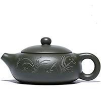 CAFIEDR Green Clay Flat Shih Ball Hole Purply Clay Teapot Chinese Kongfu Tea Pots 200ml