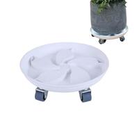 CAFIEDR Heavy Du Rolling Planter Tray With Universal Wheels,Round Flower Pot Caddy For Indoor Use,25Cm Plant Stand Mover,Plant Saucer For Easy Plant Rcat.White-48cm