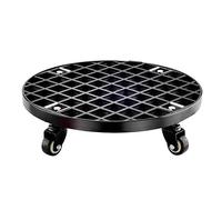 CAFIEDR Heavy Duty Plant Dolly With Wheels,Metal Rolling Plant Stand With Casters,Round Wheeled Planter Caddy Roller Base Flower Pot For Indoor Outdoor Garden.Nero-43cm