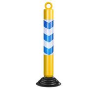 CAFIEDR Heavy Duty Traffic Cones 36 Inch, Outdoor Plastic Safety Bollard Post with Detachable Base & Screws, Traffic Delineator Post Cone for Driveways Keep/Facility Ma(Yellow+blue)