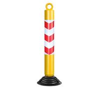 CAFIEDR Heavy Duty Traffic Cones 36 Inch, Outdoor Plastic Safety Bollard Post with Detachable Base & Screws, Traffic Delineator Post Cone for Driveways Keep/Facility Ma(Yellow+red)