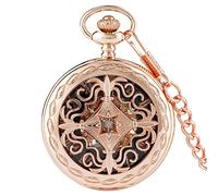 CAFIEDR Hollow Mechanical Pocket Watch Male Roman Numeral Display Pendant Manual Mechanical Pocket Watch (A One Size)