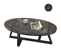 CAFIEDR Home Décor Furniture Home Small End Tables,Nordic Marble Tea Coffee Table,Creative Oval Shaped Sofa Leisure Table for Living Room Office,Metal Base,80 x 50 x 45 cm Livin