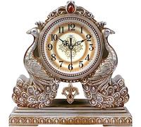CAFIEDR Mantel Clocks, Quiet Mantle Clock with Pendulum, Table Clock, Battery Operated Decorative Creative Quartz Fireplace Clock Suitable for Living Room Bedroom Study