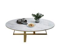 CAFIEDR Marble Table/Coffee Table, Modern Effect Furniture Decor Oval Side Table For Living Room Home And Office, Golden Frame