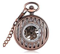 CAFIEDR Mechanical Pocket Watch Mens Golden Roman Numerals with Chain