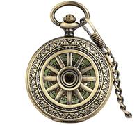 CAFIEDR Men's and Women's Luminous Mechanical Pocket Watch Manual Winding Pocket Watch Hanging Chain Watch (A One Size)