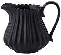 CAFIEDR milk pot Milk Jug,Milk Frothing Pitcher,Ceramics Cream Pitcher Multifunctional Milk Jug with Handle,Home Use Suitable for Coffee and Tea Pitcher Small Milk Cup-White,Black