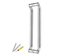 CAFIEDR Modern Double Sided Pair Door Handle,Glass/Barn/Door Handles,Stainless Steel Post Hardware Set,Commercial Heavy Duty Push Pull Handles(Silver 60cm/23 5/8)