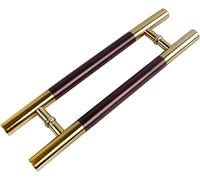 CAFIEDR Modern Sliding Door Handles Replacement,Double Sided Modern Barn Door Handle Set for Glass/Wood/Metal Doors,Wooden and Stainless Steel Round Tube(80cm/31.5in)