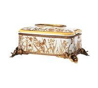 CAFIEDR Napkin Holder Modern Home Ceramics with Copper Tissue Box Fashion Tissue Box Creative Restaurant Drawer Box Living Room Decoration Napkin Dispenser