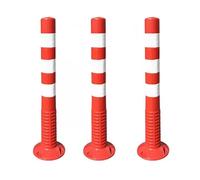 CAFIEDR Parking Barrier 3 Pack Flexible Delineator Traffic Safety Bollard, Private Driveway Security Post(Red1)