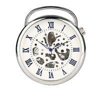 CAFIEDR Pocket watch Hand Operated Mechanical Pocket Watch for Man, Silver Case Blue Roman Digital Pocket Watches for Boys, Large Watch for Teenager