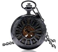CAFIEDR Pocket Watch Luxury Dial Obscure Lines Auto Mechanical Pocket Watch Male Clock Transparent Vintage Pendant