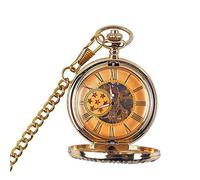 CAFIEDR Pocket Watch Men's and Women's Students Hollowed Out Commemorative Pocket Watch Gold Clamshell Retro Mechanical Pocket Watch (Gold 4.7x1.5cm)