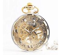CAFIEDR Pocket Watch New Korean trend of gold-plated transparent hollow luxury men and women watches Personality without a cover watch mechanical pocket watch
