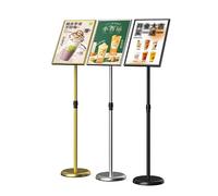 CAFIEDR Poster Stand Floor Standing Display Holder Snap Frame Stand Aluminum Sign Holder,Angle & Height Adjustable TelescopingNotice Stand for Business Display (Gold A3)