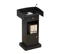 CAFIEDR Professional Podium, Multi-Layer Storage Church Pulpit Reading Lectern Stand For Schools Embassies Colleges And Press Conferences/Black / 60X40X124Cm.Black-60x40x124cm