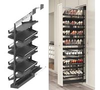 CAFIEDR Pull Out Shoe Rack, Adjustable Vertical Shoe Organizer For Closet And Wardrobe, Heavy Duty Slide Out Shoe Storage System, Fits Depth 17.7"-34.3".7 Tier-28.3 Inch Depth
