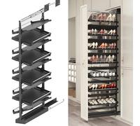 CAFIEDR Pull Out Shoe Rack, Adjustable Vertical Shoe Organizer For Closet And Wardrobe, Heavy Duty Slide Out Shoe Storage System, Fits Depth 17.7"-34.3".9 Tier-31.5 Inch Depth