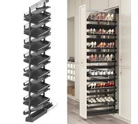 CAFIEDR Pull Out Shoe Rack, Adjustable Vertical Shoe Organizer For Closet And Wardrobe, Heavy Duty Slide Out Shoe Storage System, Fits Depth 17.7"-34.3".15 Tier-33.5 Inch Depth