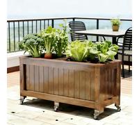 CAFIEDR Raised Garden Bed With Drainage Holes,Wooden Standing Narrow Planter Box For Vegetables,Herbs,Flowers And Entryway Decor.100 * 40 * 30cm