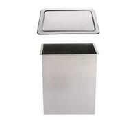 CAFIEDR Recessed Kitchen Trash Can, Square 304 Stainless Steel Trash Bin With Lid, Countertop Built-In Flap Garbage Can, Hidden Embedded Trash Bin for Workbench,A,A