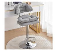 CAFIEDR s with Back and Footrest, Adjustable Height Fabric Counter Stools, Armless Kitchen Island Breakfast Chair,/Light Gray