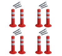 CAFIEDR Safety Bollard Post Parking Barrier 2 4 6 8 10 12 Pcs, Streets Traffic Sign Posts for Parking Lot/Personal Area/Facility Management, Traffic Crowd Control Pos(45cm/18in H Red+white 8 pcs)