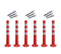 CAFIEDR Safety Bollard Post Parking Barrier 2 4 6 8 10 12 Pcs, Streets Traffic Sign Posts for Parking Lot/Personal Area/Facility Management, Traffic Crowd Control Pos(75cm/30in H Red+white 6 pcs)