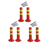 CAFIEDR Safety Bollard Post Parking Barrier 2 4 6 8 10 12 Pcs, Streets Traffic Sign Posts for Parking Lot/Personal Area/Facility Management, Traffic Crowd Control Pos(45cm/18in H Red+yellow 6 pcs)