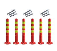 CAFIEDR Safety Bollard Post Parking Barrier 2 4 6 8 10 12 Pcs, Streets Traffic Sign Posts for Parking Lot/Personal Area/Facility Management, Traffic Crowd Control Pos(75cm/30in H Red+yellow 6 pcs)