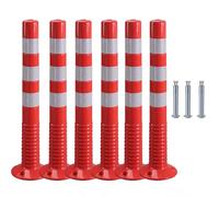 CAFIEDR Safety Bollard Post Parking Barrier With Reflective Band, Parking Lot/Personal Area/Commercial Streets Traffic Sign Posts, 2 4 6 8 12 20 Pack Traffic Crowd Co(75cm H Red+white 6 pack)