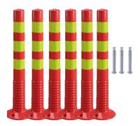 CAFIEDR Safety Bollard Post Parking Barrier With Reflective Band, Parking Lot/Personal Area/Commercial Streets Traffic Sign Posts, 2 4 6 8 12 20 Pack Traffic Crowd Co(75cm H Red+yellow 6 pack)