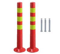 CAFIEDR Safety Bollard Post Parking Barrier With Reflective Band, Parking Lot/Personal Area/Commercial Streets Traffic Sign Posts, 2 4 6 8 12 20 Pack Traffic Crowd Co(75cm H Red+yellow 2 pack)