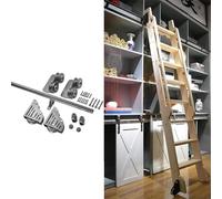 CAFIEDR Sliding Barn Door Kit 3.3FT-20FT Mobile Ladder Track Heavy Duty Slide Rails (No Ladder) Sliding/Rol,6.6ft