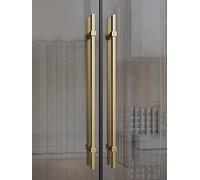 CAFIEDR Sliding Barn Door Shower Door Push Pull Modern Door Handle,Thickened Stainless Steel Door Handles for Metal Door Glass Door Tempered Glass Door Wood Door,Modern(Gold#1 Length 80cm(31.5inch))