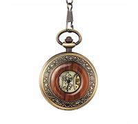 CAFIEDR Solid Wood Mechanical Pocket Watch Hollow Men's and Women's Clock Watch (A One Size)