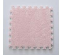 CAFIEDR Square Plush Foam Floor Mat, Washable Diy Interlocking Square Floor Mat, Soft Plush Jigsaw Rug, Non-Slip Foam Mat, 16Pcs.Light Pink-20pcs