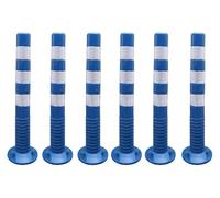 CAFIEDR Traffic Delineator Post,Safety Warning Column, Heavy Duty Traffic Cones 30 Inch High Flexible Visual Safety Bollard Driveway Barrier Parking for Drivers Trainin(Blue+white)