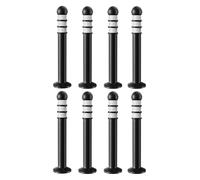 CAFIEDR Traffic Delineator Post,Safety Warning Column, Safety Bollard for Parking Lot Portable Road Cones for Traffic Crowd Control Black Delineator Posts with Reflecti(8 Pack)