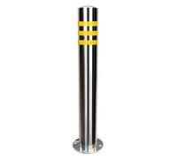 CAFIEDR Traffic Delineator Post,Safety Warning Column, Stainless Steel Bollard Post with Reflective Strips Parking Blocker Barriers Safety Bollards for Lots Driveways G(Silver 1pcs H60cm/23.6in)
